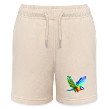 Rainbow Parakeet (03) - Stanley/Stella MINI BOLTER Organic Teen Jogging Shorts - soft Ecru - Front
