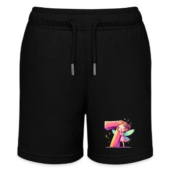 7 Years Fairy Elf Birthday Gift - Stanley/Stella MINI BOLTER Organic Teen Jogging Shorts - black - Front