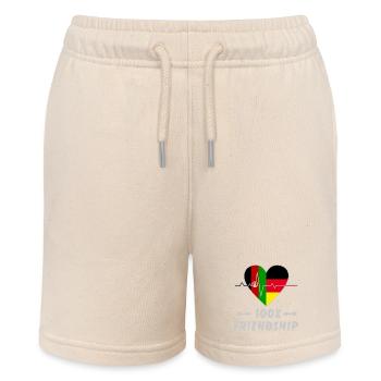 Afghanistan und Deutschland 100% Freundschaft - Stanley/Stella Teenager Bio-Joggingshorts MINI BOLTER - Natur - Vorne