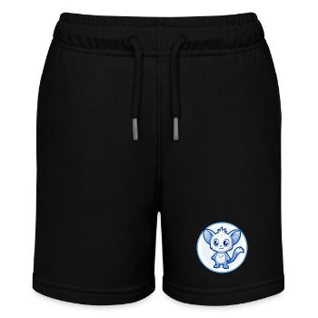 Aye Aye Blue Kawaii Cartoon Character Clipart Pet - Stanley/Stella MINI BOLTER Organic Teen Jogging Shorts - black - Front