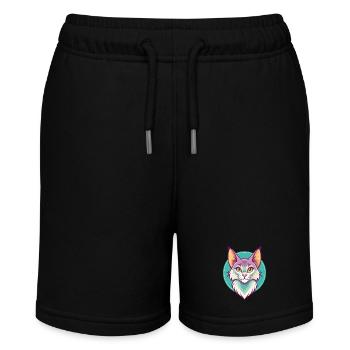 Somali Katze Rasse Karikatur Kawaii Tier Haustier - Stanley/Stella Teenager Bio-Joggingshorts MINI BOLTER - Schwarz - Vorne