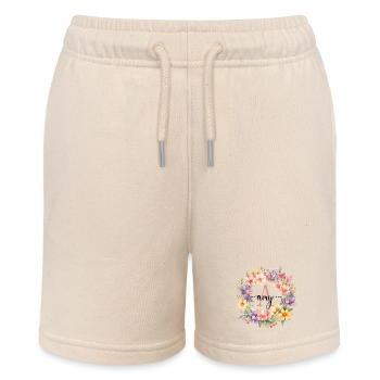 A| Monogram | Name | Amy | Watercolor | Colorful - Stanley/Stella MINI BOLTER Organic Teen Jogging Shorts - soft Ecru - Front