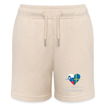 Slowenien und Schweden 100% Freundschaft - Stanley/Stella Teenager Bio-Joggingshorts MINI BOLTER - Natur - Vorne
