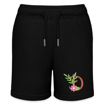 Elegant letter 'D' with flowers - Stanley/Stella MINI BOLTER Organic Teen Jogging Shorts - black - Front