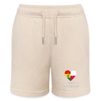 Bolivien und Polen 100% Freundschaft - Stanley/Stella Teenager Bio-Joggingshorts MINI BOLTER - Natur - Vorne