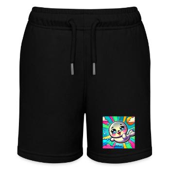 Bunte robbe - Stanley/Stella Teenager Bio-Joggingshorts MINI BOLTER - Schwarz - Vorne