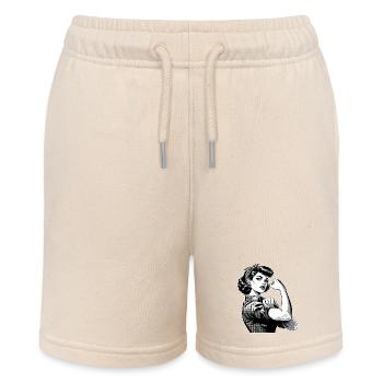 Starke Selbstbewusste Frau Rockabilly Geschenk - Stanley/Stella Teenager Bio-Joggingshorts MINI BOLTER - Natur - Vorne