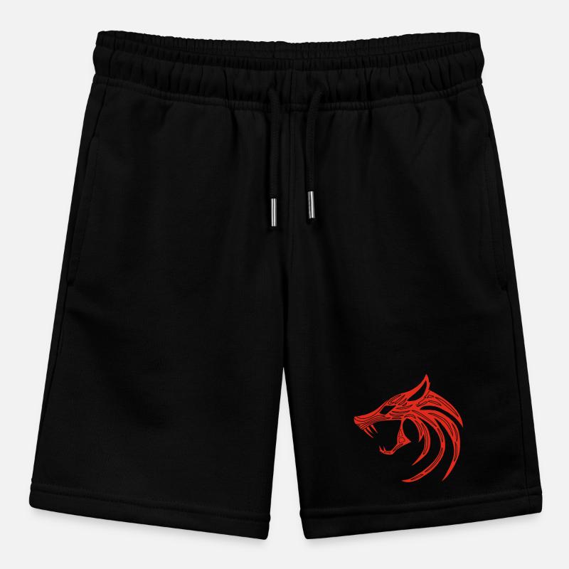Roter Dämonischer Wolf Stanley/Stella Teenager Bio-Joggingshorts MINI BOLTER