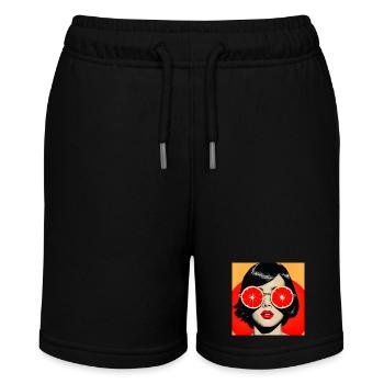 Moderne fruchtige Vision - Stanley/Stella Teenager Bio-Joggingshorts MINI BOLTER - Schwarz - Vorne