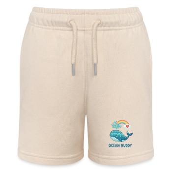 Wunderlicher Ozeanwal mit Regenbogenherz - Stanley/Stella Teenager Bio-Joggingshorts MINI BOLTER - Natur - Vorne