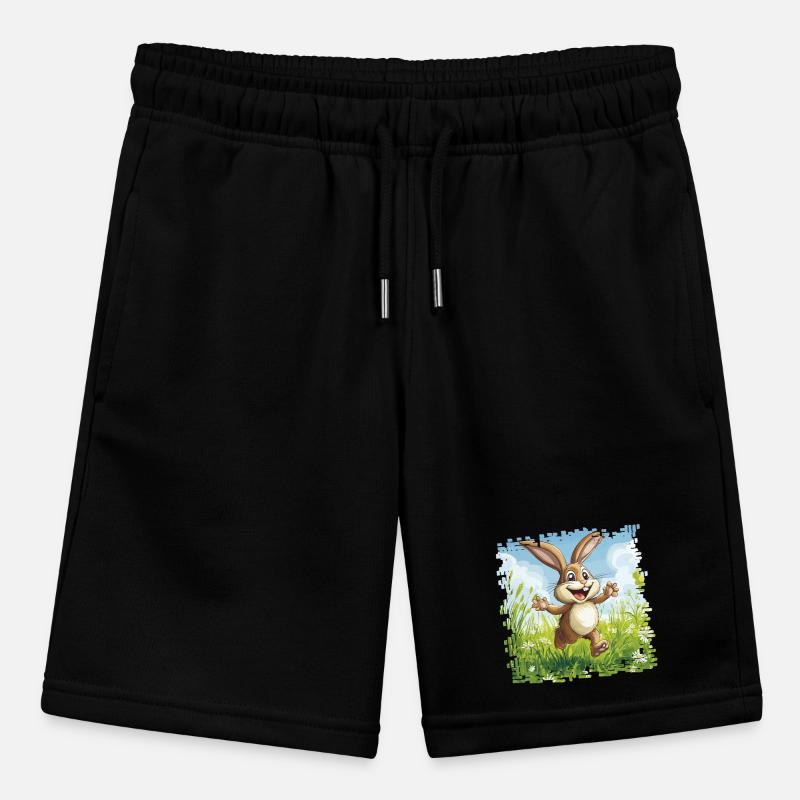 Cheerful bunny in spring meadow Stanley/Stella MINI BOLTER Organic Teen Jogging Shorts