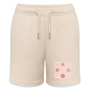 Natur Briefmarken Collage - Stanley/Stella Teenager Bio-Joggingshorts MINI BOLTER - Natur - Vorne