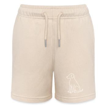Croquis de chien assis – Motif animalier - Short bio MINI BOLTER Stanley/Stella Ado - écru doux - Devant