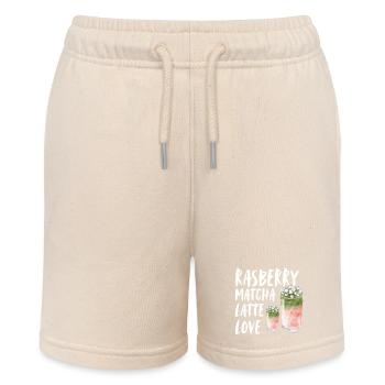 Rasberry Matcha Latte Love Spruch Coffee Caffee - Stanley/Stella Teenager Bio-Joggingshorts MINI BOLTER - Natur - Vorne
