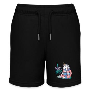 Unicorn Coffee Morning Grouch Funny Introvert - Stanley/Stella MINI BOLTER Organic Teen Jogging Shorts - black - Front