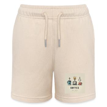 Kaffee Code Design - Stanley/Stella Teenager Bio-Joggingshorts MINI BOLTER - Natur - Vorne