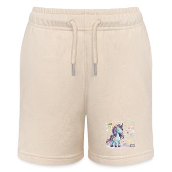 Unicorn Technology Spell Illustration - Stanley/Stella MINI BOLTER Organic Teen Jogging Shorts - soft Ecru - Front