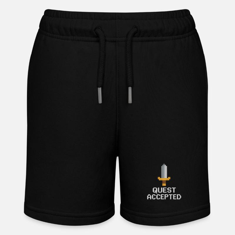 Quest Accepted Pixel Sword - Stanley/Stella MINI BOLTER Organic Teen Jogging Shorts - black