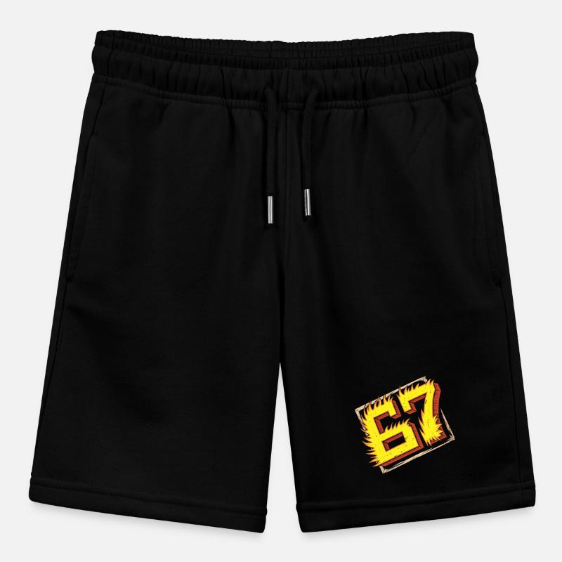 Flaming 67 Brainrot  Emblem Stanley/Stella MINI BOLTER Organic Teen Jogging Shorts