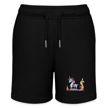 Rainbow Unicorn Color Streams - Stanley/Stella MINI BOLTER Organic Teen Jogging Shorts - black - Front