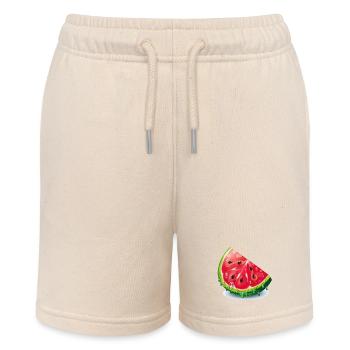 Watermelon Drop Slice - Stanley/Stella MINI BOLTER Organic Teen Jogging Shorts - soft Ecru - Front