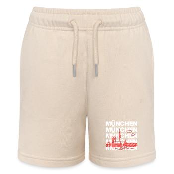 MÜNCHEN SKYLINE STACK – MIA SAN MUNICH - Stanley/Stella Teenager Bio-Joggingshorts MINI BOLTER - Natur - Vorne