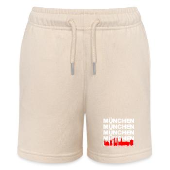 MUNICH SKYLINE, PROUD FROM BAVARIA! MIR SAN MUNICH - Stanley/Stella MINI BOLTER Organic Teen Jogging Shorts - soft Ecru - Front