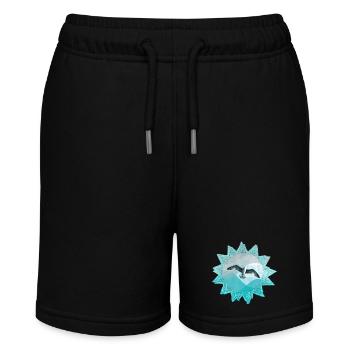 Meeresruf Segelvogel Mandala - Stanley/Stella Teenager Bio-Joggingshorts MINI BOLTER - Schwarz - Vorne