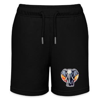 Éléphant coucher soleil sticker - Short bio MINI BOLTER Stanley/Stella Ado - noir - Devant