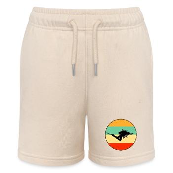 Retro Scuba Diver Silhouette Vintage Sunset - Stanley/Stella Teenager Bio-Joggingshorts MINI BOLTER - Natur - Vorne