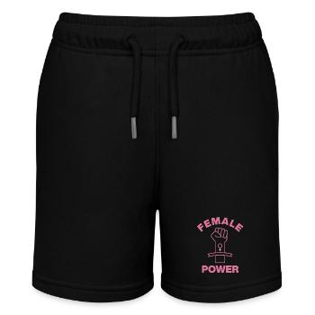 FEMALE POWER – GIRL POWER FAUST! ♀ GIRLS SISTERS - Stanley/Stella MINI BOLTER Organic Teen Jogging Shorts - black - Front