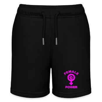 FEMALE POWER – GIRL POWER FAUST! ♀ GIRLS SISTERS - Stanley/Stella MINI BOLTER Organic Teen Jogging Shorts - black - Front