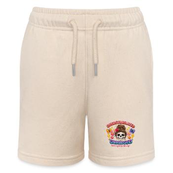 Overstimulated Unhinged Patch Skull - Stanley/Stella Teenager Bio-Joggingshorts MINI BOLTER - Natur - Vorne