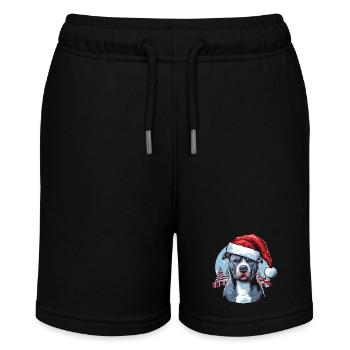 Pitbull Weihnachtsgeschenke - Stanley/Stella Teenager Bio-Joggingshorts MINI BOLTER - Schwarz - Vorne