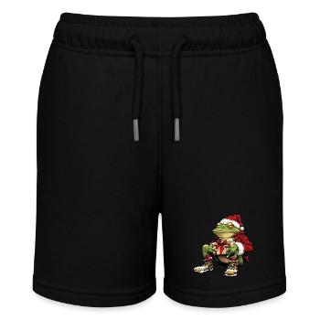 Weihnachtsmann Frosch - Stanley/Stella Teenager Bio-Joggingshorts MINI BOLTER - Schwarz - Vorne