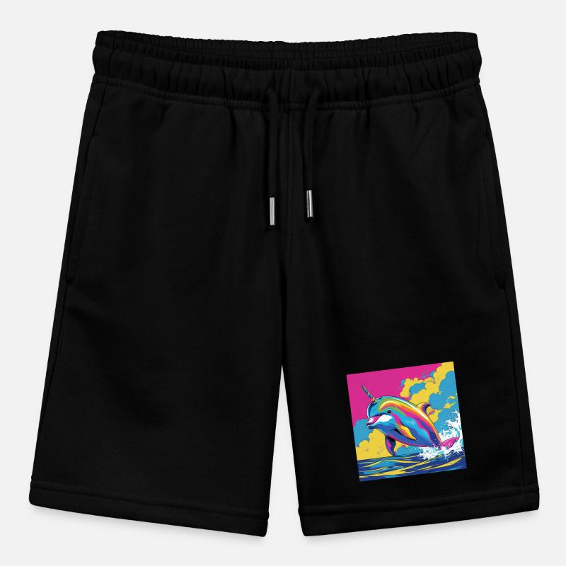 Pop Art Regenbogen Einhorn Delfin Stanley/Stella Teenager Bio-Joggingshorts MINI BOLTER