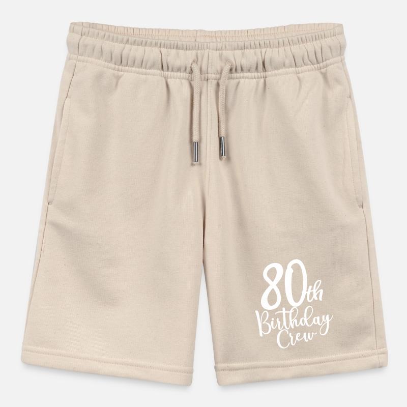 80th Birthday Crew B-day Party Squad 80 Years Old Stanley/Stella MINI BOLTER Organic Teen Jogging Shorts