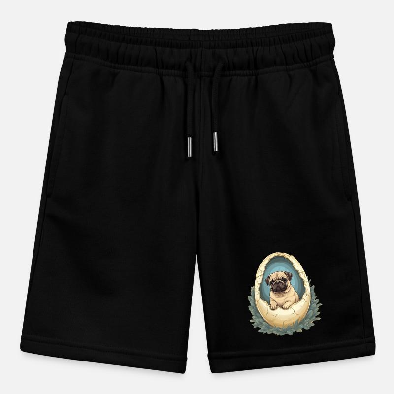 Pug Hatches from Eggshell - Cute Stanley/Stella MINI BOLTER Organic Teen Jogging Shorts