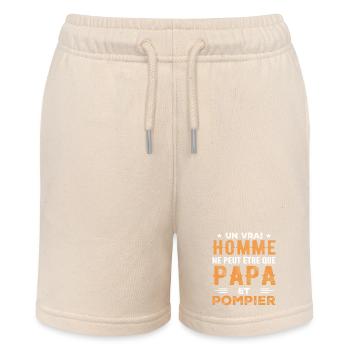 A Real Man Is Just a Dad and a Fireman - Stanley/Stella MINI BOLTER Organic Teen Jogging Shorts - soft Ecru - Front