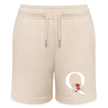 Lettre q floral rouge - Short bio MINI BOLTER Stanley/Stella Ado - écru doux - Devant