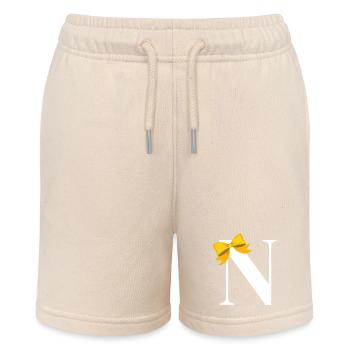 Lettre n nœud jaune - Short bio MINI BOLTER Stanley/Stella Ado - écru doux - Devant