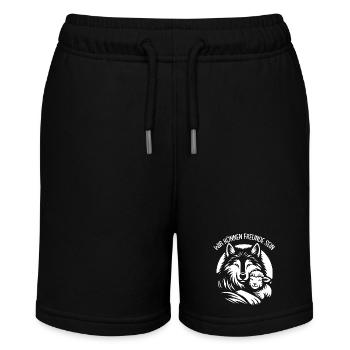 Wolf und Lamm wir können alle Freunde sein - Stanley/Stella Teenager Bio-Joggingshorts MINI BOLTER - Schwarz - Vorne