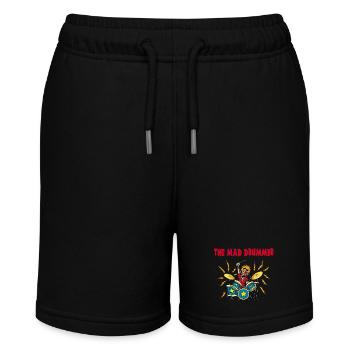 der verrückte Schlagzeuger - Stanley/Stella Teenager Bio-Joggingshorts MINI BOLTER - Schwarz - Vorne