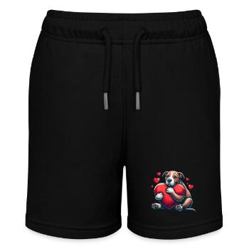 Pitbull Valentinstagsgeschenke - Stanley/Stella Teenager Bio-Joggingshorts MINI BOLTER - Schwarz - Vorne