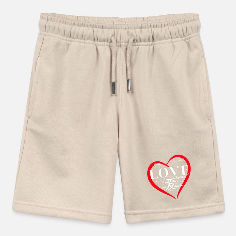 Global Love: Multilingual Heart Design Stanley/Stella MINI BOLTER Organic Teen Jogging Shorts