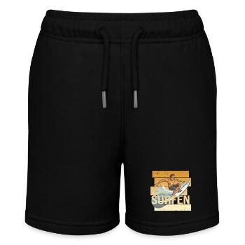 Surfen - Stanley/Stella Teenager Bio-Joggingshorts MINI BOLTER - Schwarz - Vorne