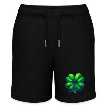 Vierblättriges Kleeblatt - Stanley/Stella Teenager Bio-Joggingshorts MINI BOLTER - Schwarz - Vorne