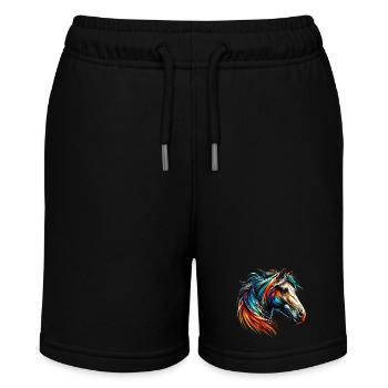 Pferd - Stanley/Stella Teenager Bio-Joggingshorts MINI BOLTER - Schwarz - Vorne