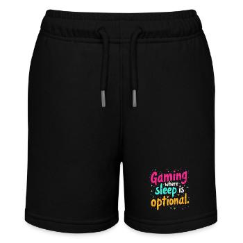 GAMING: WHERE SLEEP IS OPTIONAL - Stanley/Stella MINI BOLTER Organic Teen Jogging Shorts - black - Front