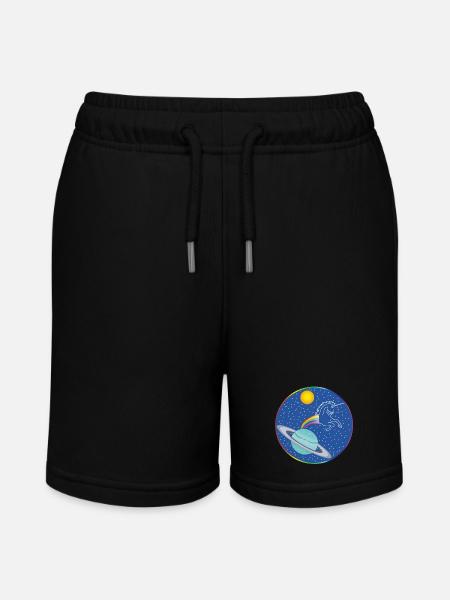 Regenbogen-Einhorn - Stanley/Stella Teenager Bio-Joggingshorts MINI BOLTER - Schwarz